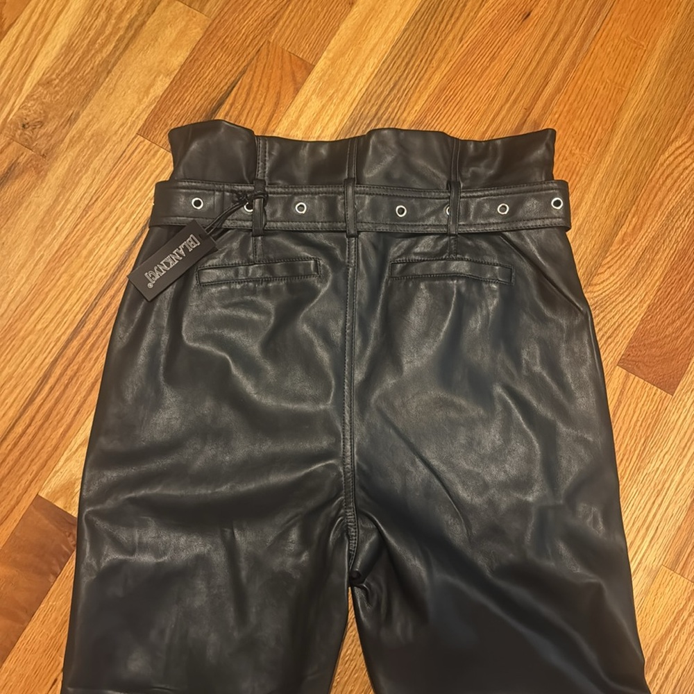Blank NYC Belted Faux Leather Front Slit Pants - Picture 9 of 12
